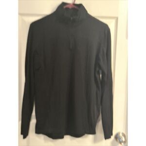 Gap Athletic Fit Mens Pullover Shirt Small Black 1/4 Zip Long Sleeve
